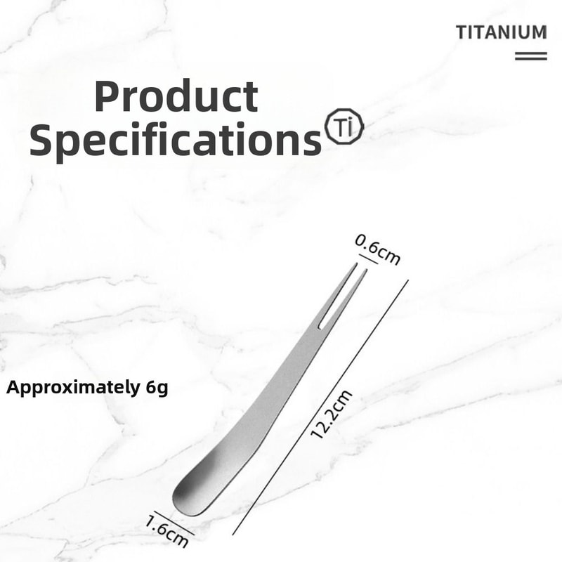 Portable Multistyles Titanium Dessert Fork, Dual-Use Camping Cutlery Fork Spoon, Ultralight Stainless Steel/Titanium