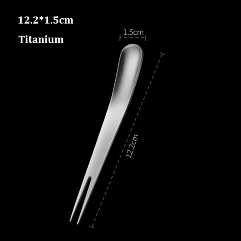 Portable Multistyles Titanium Dessert Fork, Dual-Use Camping Cutlery Fork Spoon, Ultralight Stainless Steel/Titanium