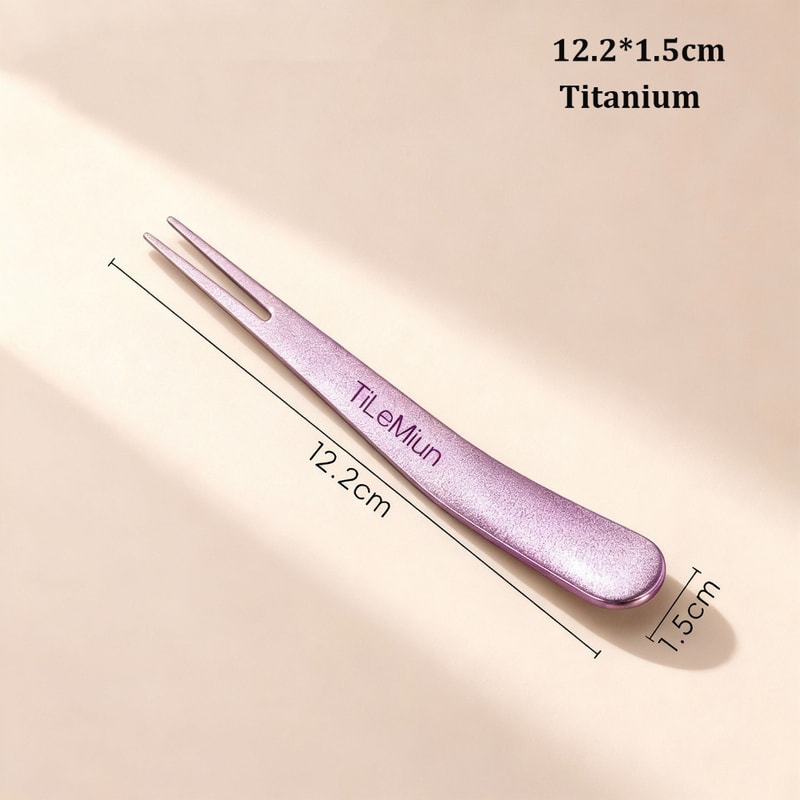 Portable Multistyles Titanium Dessert Fork, Dual-Use Camping Cutlery Fork Spoon, Ultralight Stainless Steel/Titanium