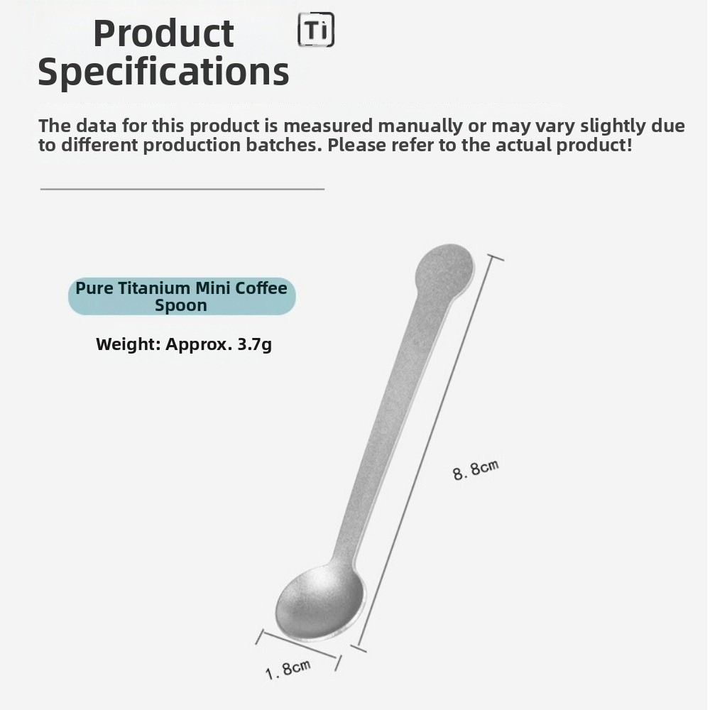 Portable Eco-Friendly Titanium Coffee Tea Stirring Spoon, Mini Long Handle Mixing Spoon for Outdoor Kitchen Use