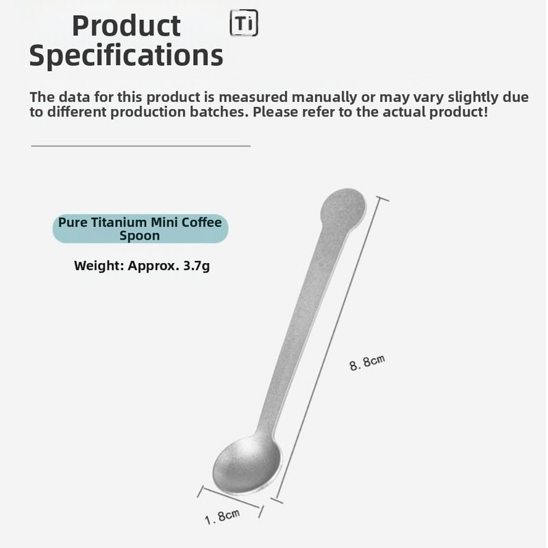 Portable Eco-Friendly Titanium Coffee Tea Stirring Spoon, Mini Long Handle Mixing Spoon for Outdoor Kitchen Use