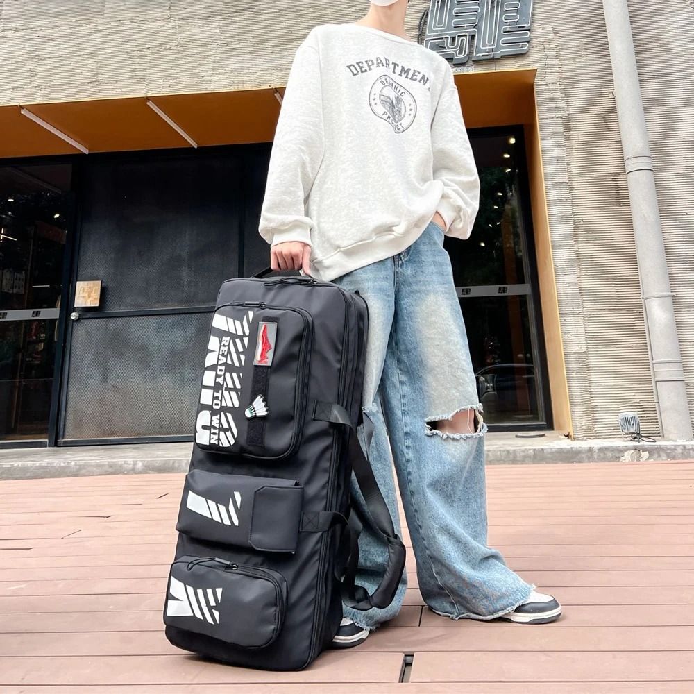 Waterproof Tennis Shoulder Bag, Multifunctional Large Capacity Badminton Racket Handbag with Shoes Compartment