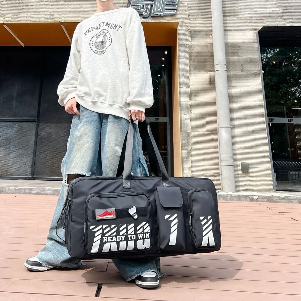 Waterproof Tennis Shoulder Bag, Multifunctional Large Capacity Badminton Racket Handbag with Shoes Compartment