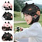 Breathable Sunscreen Motorcycle Half Helmet, Capybara Sticker Electric Bicycle Helmet with Cat Ears