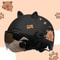 Breathable Sunscreen Motorcycle Half Helmet, Capybara Sticker Electric Bicycle Helmet with Cat Ears