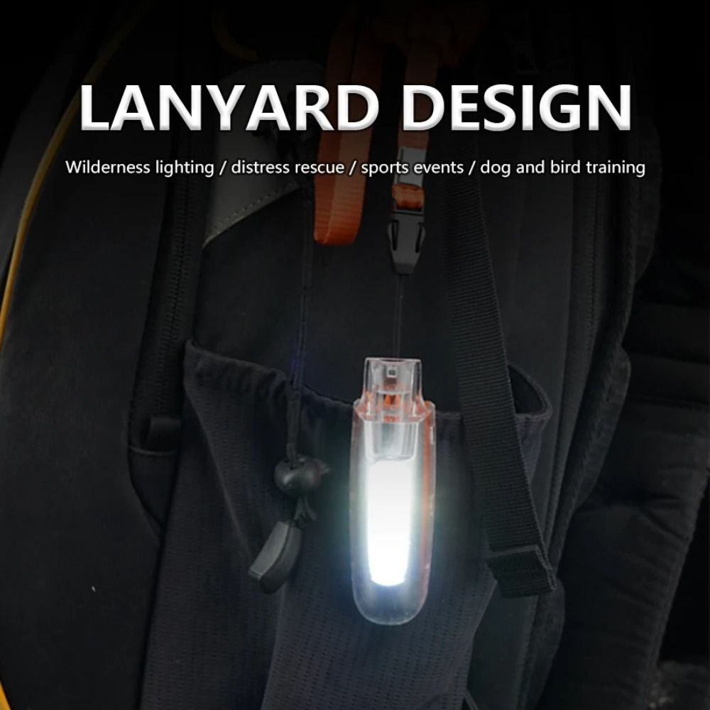 COB Flashlight with Lanyard, USB Rechargeable LED Whistle Light, Speeds Adjustment Emergency Torch