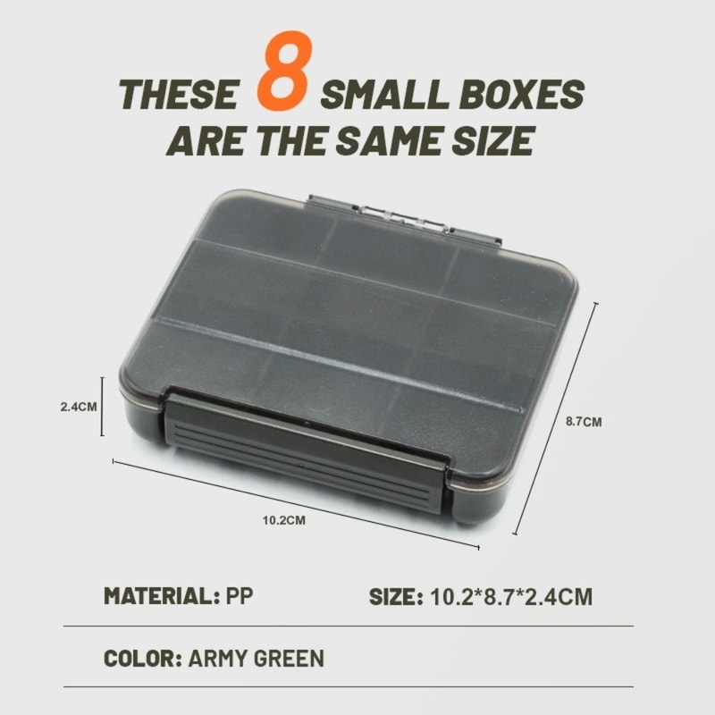 Multi-Compartment Tool Storage Box, Built-in Grids Fish Hook Box, Dust-Proof Seal, Waterproof Plastic Material