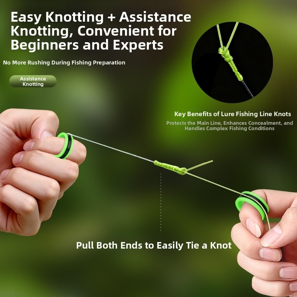 Portable Pull Line Ring, Fishing Line Puller Knotting Device with Hand Protection