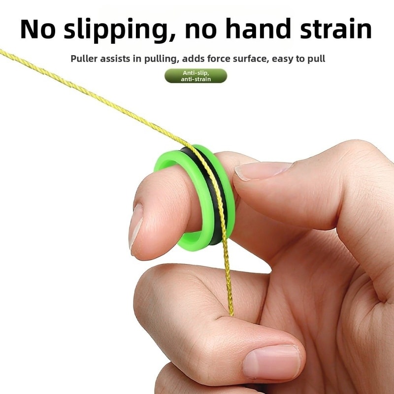 Portable Pull Line Ring, Fishing Line Puller Knotting Device with Hand Protection
