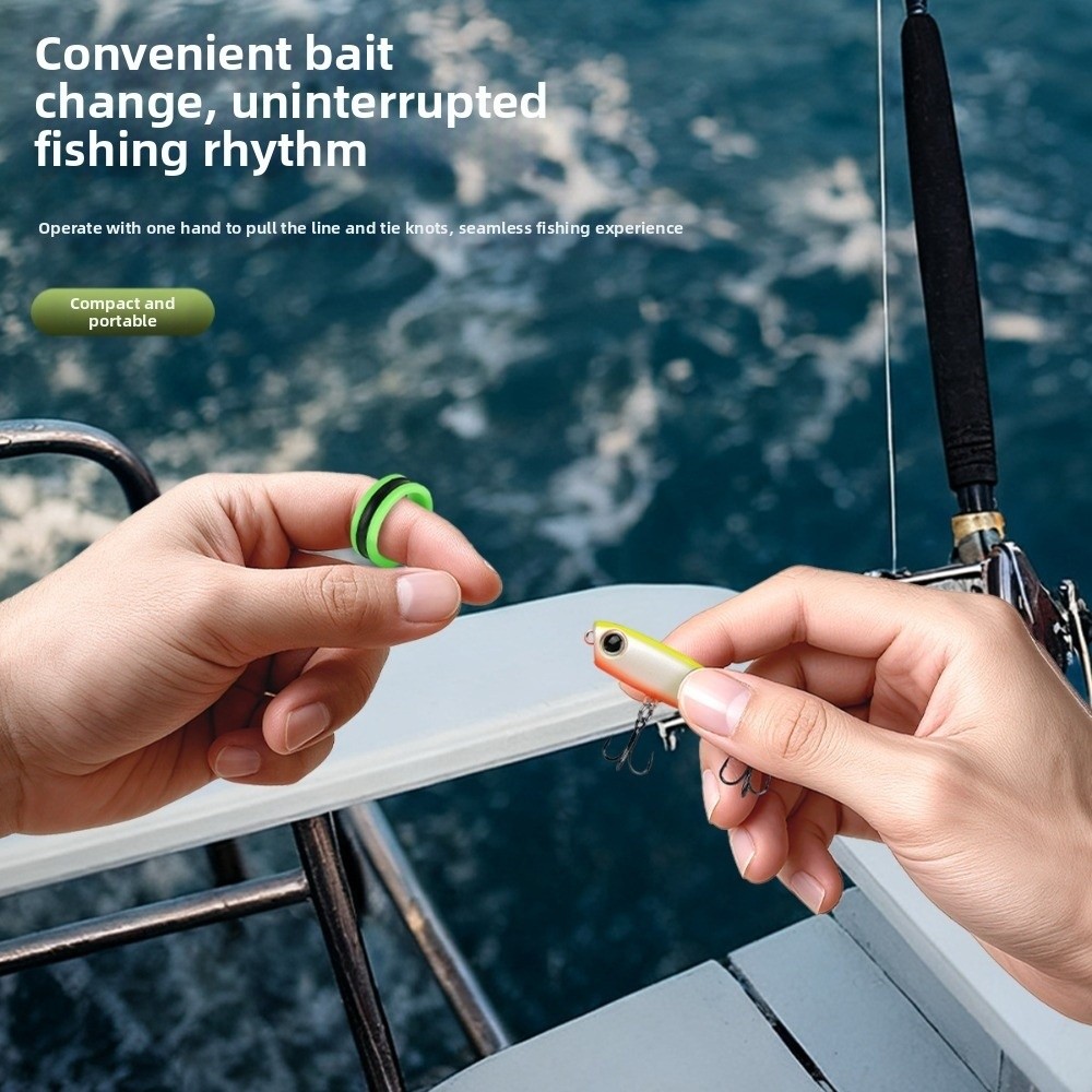 Portable Pull Line Ring, Fishing Line Puller Knotting Device with Hand Protection