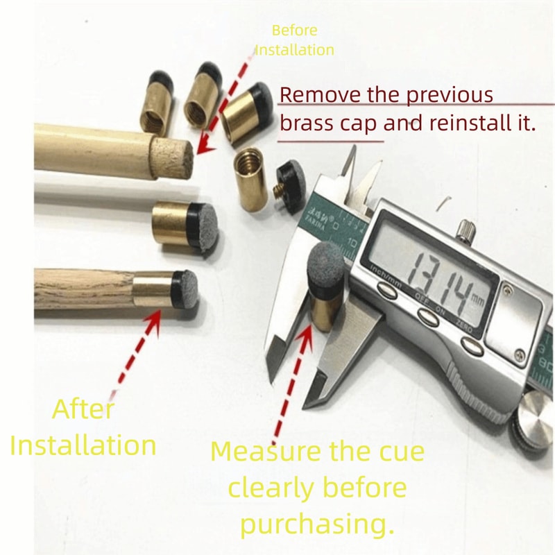 Billiard Cue Tips, Copper Leather Cue Screw Tips for Pool Game