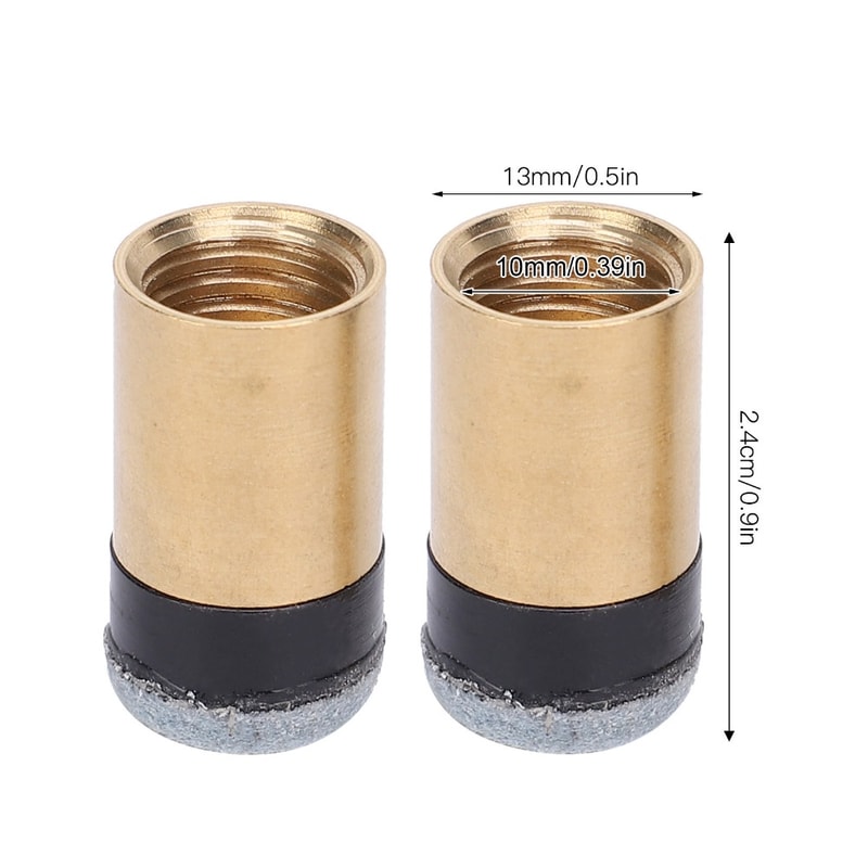 Billiard Cue Tips, Copper Leather Cue Screw Tips for Pool Game