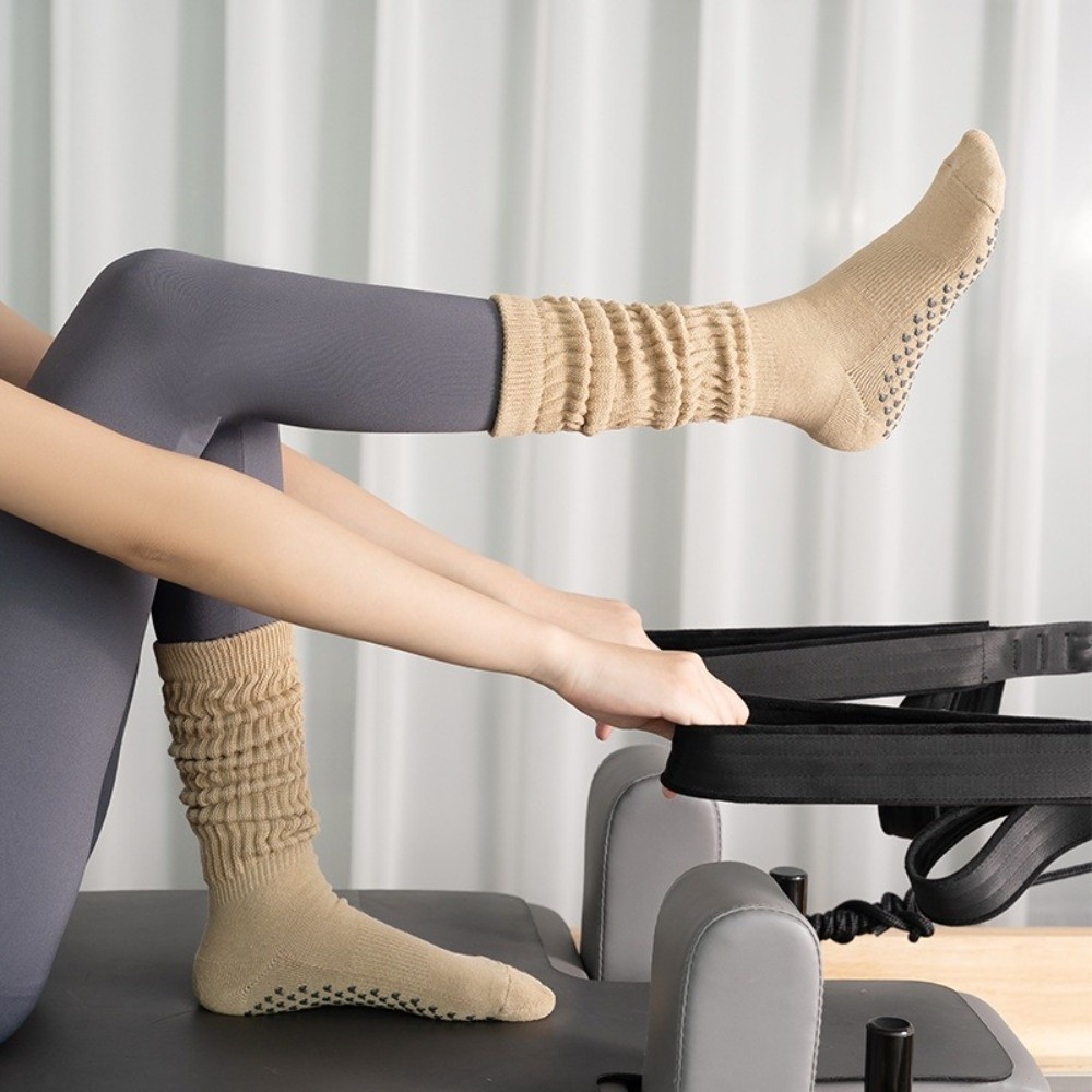 Breathable Cotton Pilates Socks with Anti Slip Silicone for Gym Workouts