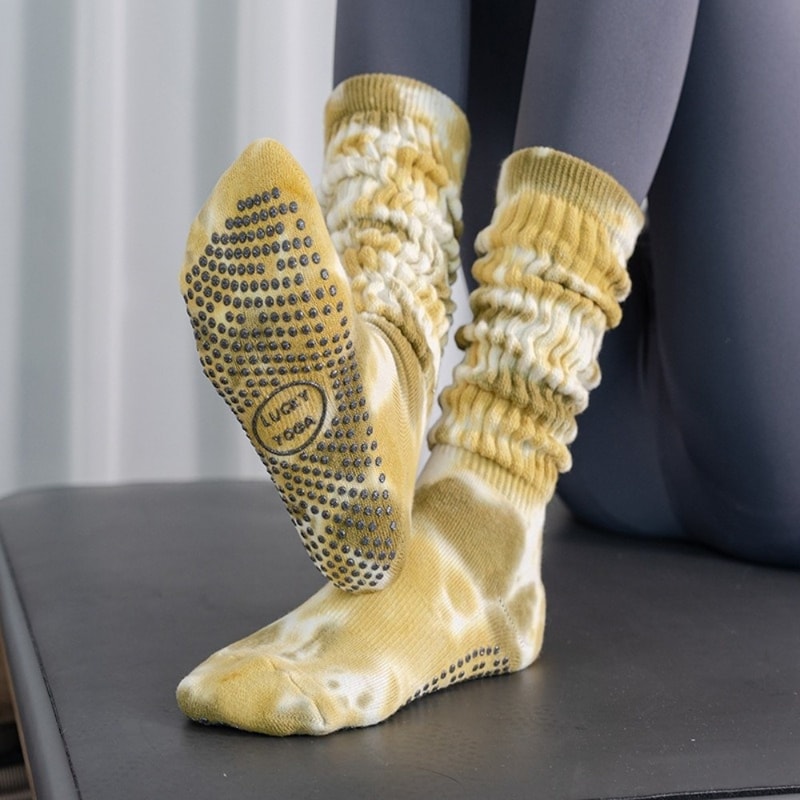 Breathable Cotton Pilates Socks with Anti Slip Silicone for Gym Workouts