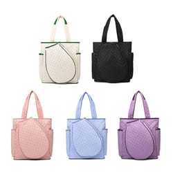 quilted extra-large badminton backpack, premium lightweight tennis tote bag, durable waterproof tennis bag for women men