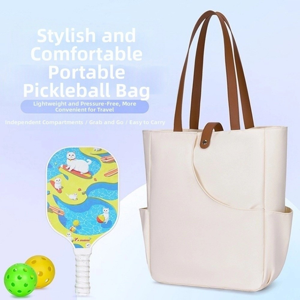 Large Capacity Portable Oxford Pickleball Bag, Breathable Lightweight Tote Bag, Racket Handbag for Women Men