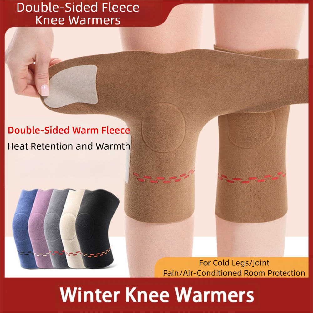 Thickened Warm Knee Protector, New Windproof Knee Warmers Cold Proof Double Side Knee Pads for Autumn Winter