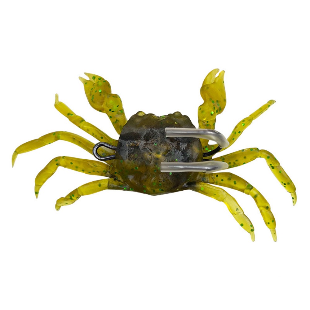 Fishing Lures Fishing, New Silicone Rubber Crab Bait, Soft Brown Green Orange Sea, Double Hook