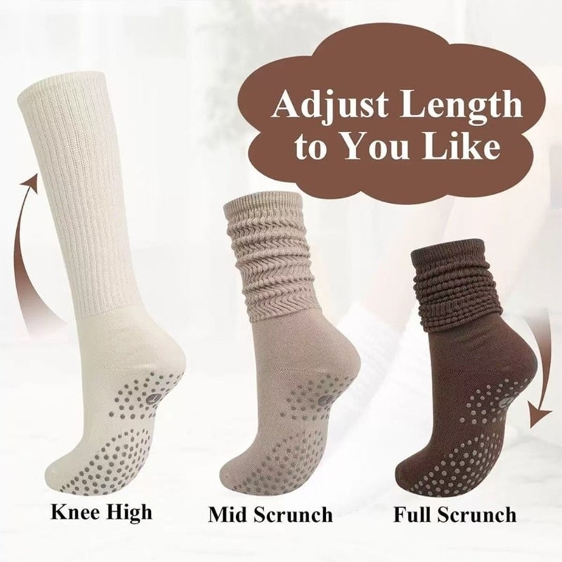 Breathable Pilates Socks for Women, Anti-Slip Silicone Long Tube Yoga Fitness Socks