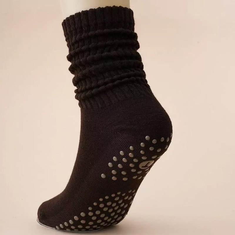 Breathable Pilates Socks for Women, Anti-Slip Silicone Long Tube Yoga Fitness Socks