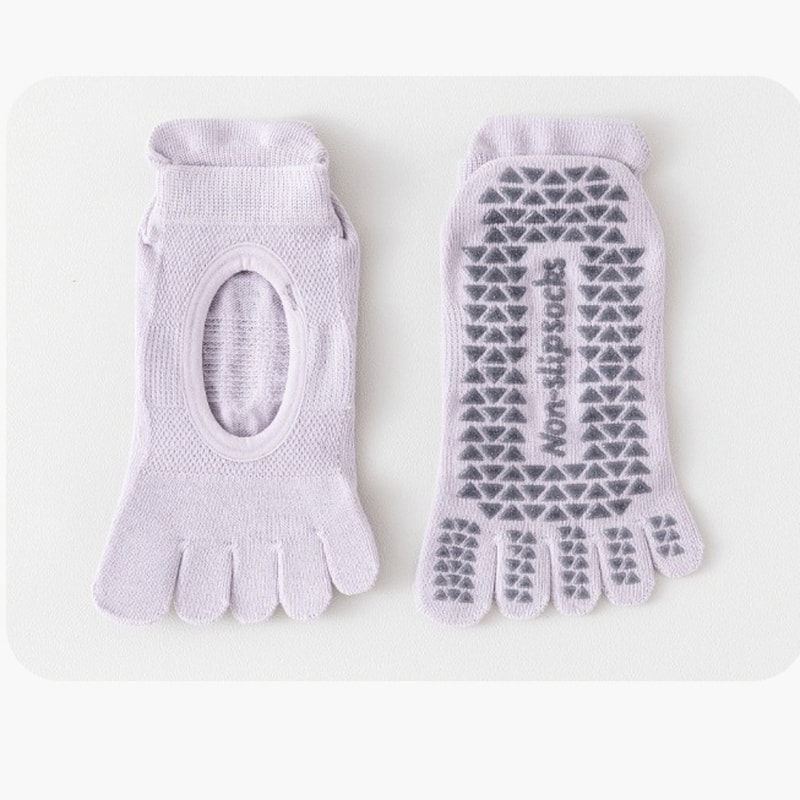 Solid Color Ballet Boat Socks, Non-Slip Yoga Socks, Soft Breathable Five Finger Socks
