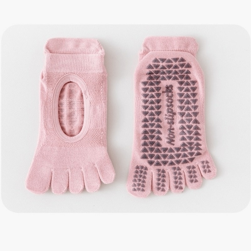 Solid Color Ballet Boat Socks, Non-Slip Yoga Socks, Soft Breathable Five Finger Socks