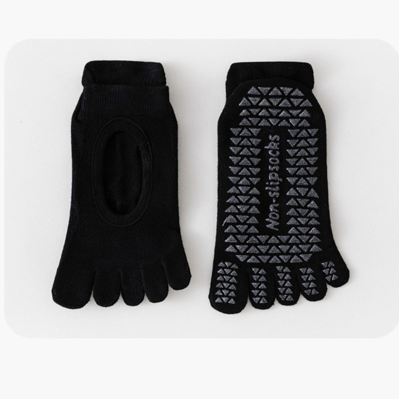 Solid Color Ballet Boat Socks, Non-Slip Yoga Socks, Soft Breathable Five Finger Socks