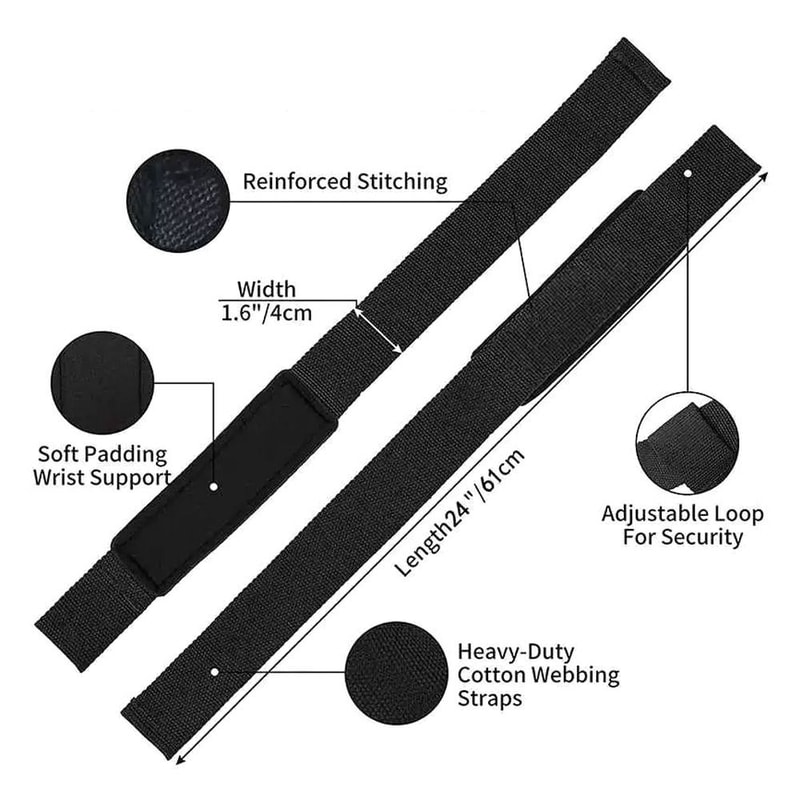 Hard Pull Adjustable Weightlifting Wrist Straps, Anti-slip Lifting Straps, Extra Hand Grips for Support