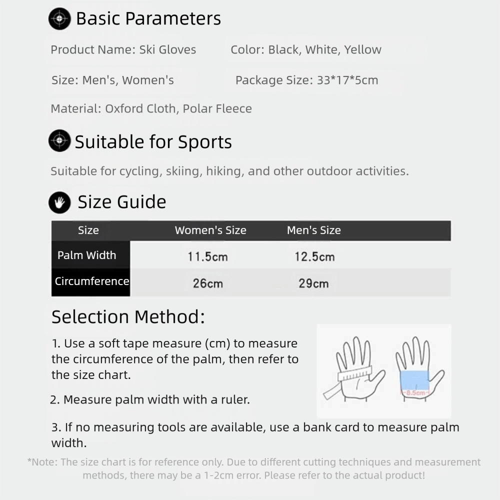 Touch Screen Winter Gloves, Warm Cotton Oxford Gloves for Outdoor Cycling Skiing