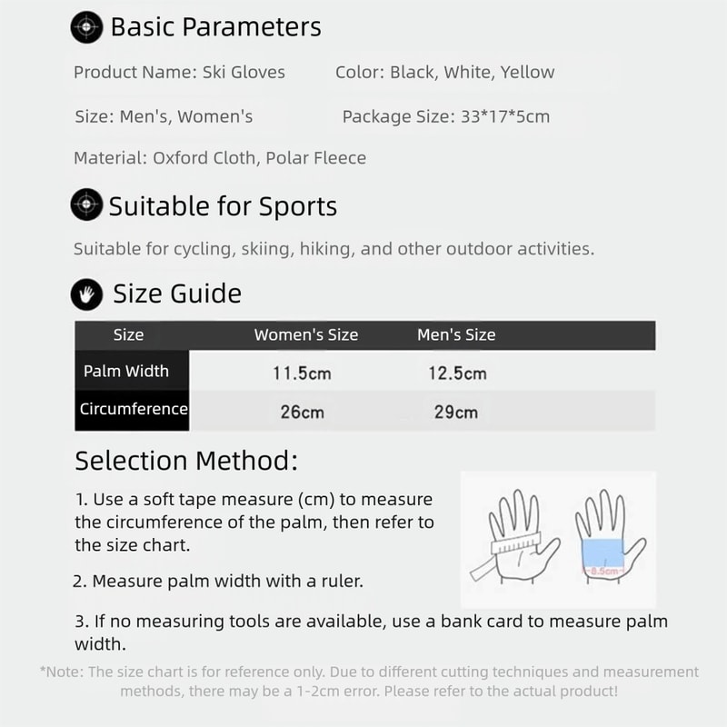 Touch Screen Winter Gloves, Warm Cotton Oxford Gloves for Outdoor Cycling Skiing