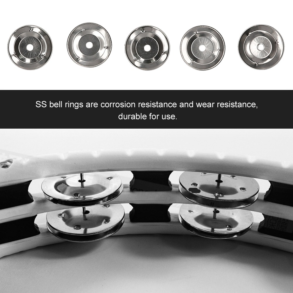 Double Row Tambourine Jingle Ring, Stainless Steel Drum Cymbal Ring