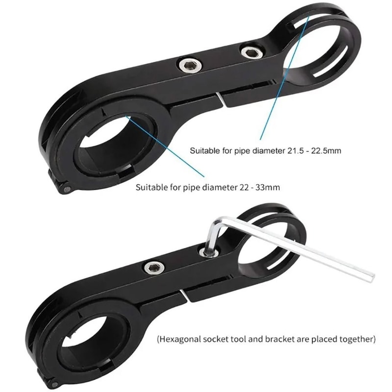 Multifunctional Black Handlebar Extension Bracket, Aluminum Alloy Bicycle Handlebar Extender for Frame