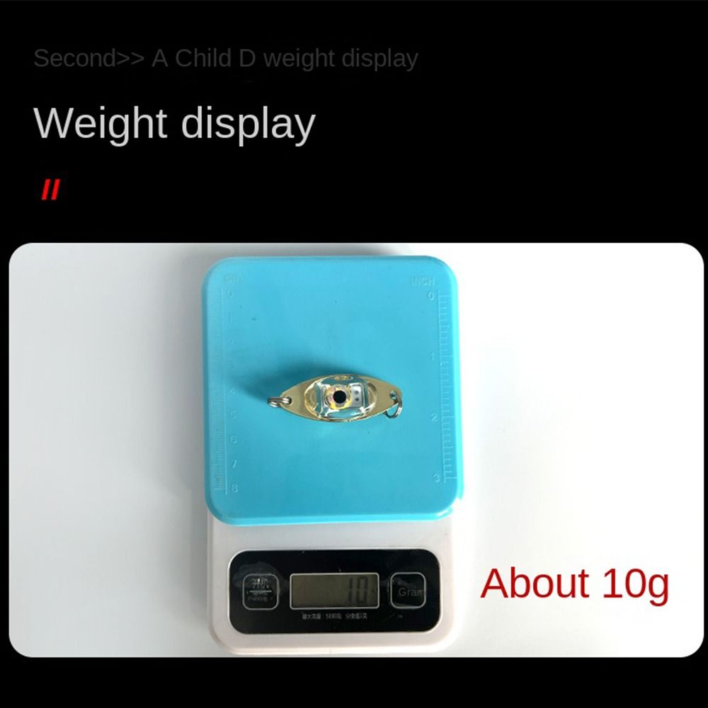 Fluorescent Bass Spoon LED Lure Light, Eye Shape Drop Underwater Flash Lamp for Night Fishing, Squid and Fish Attracting