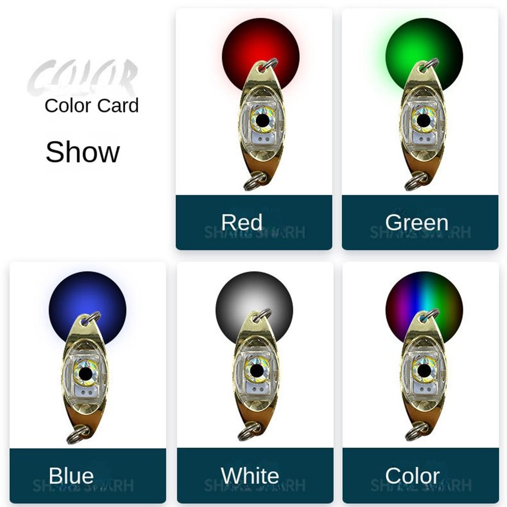 Fluorescent Bass Spoon LED Lure Light, Eye Shape Drop Underwater Flash Lamp for Night Fishing, Squid and Fish Attracting