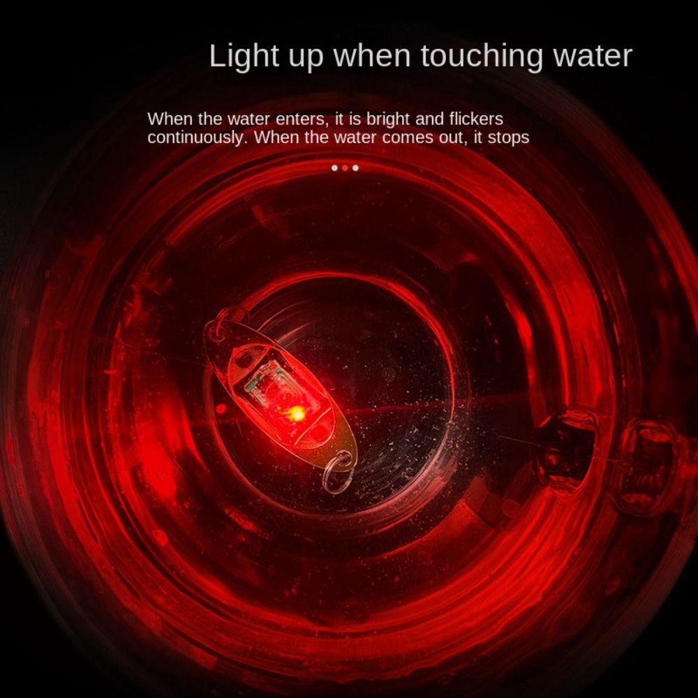 Fluorescent Bass Spoon LED Lure Light, Eye Shape Drop Underwater Flash Lamp for Night Fishing, Squid and Fish Attracting