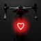 Waterproof LED Bike Light, Heart Shape Design, USB Rechargeable Multi Lighting Modes Bicycle Taillight