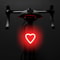 Waterproof LED Bike Light, Heart Shape Design, USB Rechargeable Multi Lighting Modes Bicycle Taillight