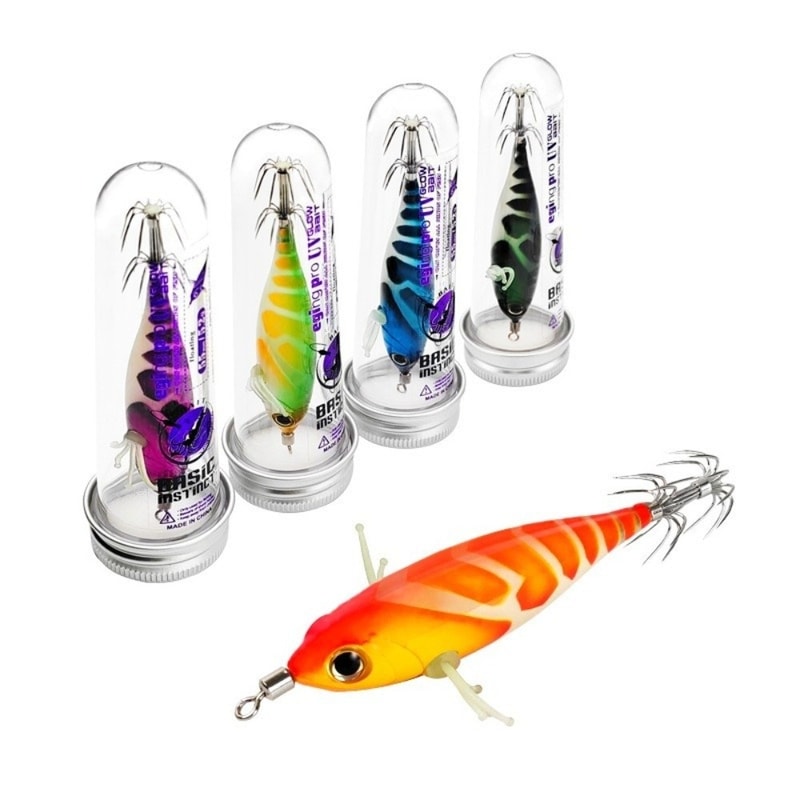 Wood Shrimp Lure Cuttlefish Squid Horizontal Hard Bait Glow Sea Fishing Bait For Night Fishing 0