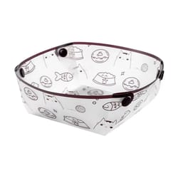 cartoon cat foldable camping tableware, lightweight pp bowl plate cup set, easy to clean outdoor accessories