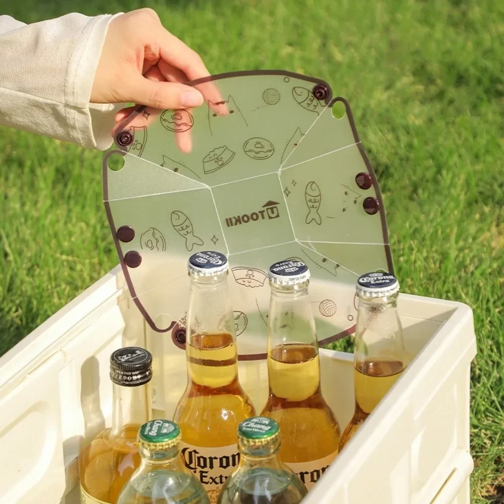 Cartoon Cat Foldable Camping Tableware, Lightweight PP Bowl Plate Cup Set, Easy to Clean Outdoor Accessories