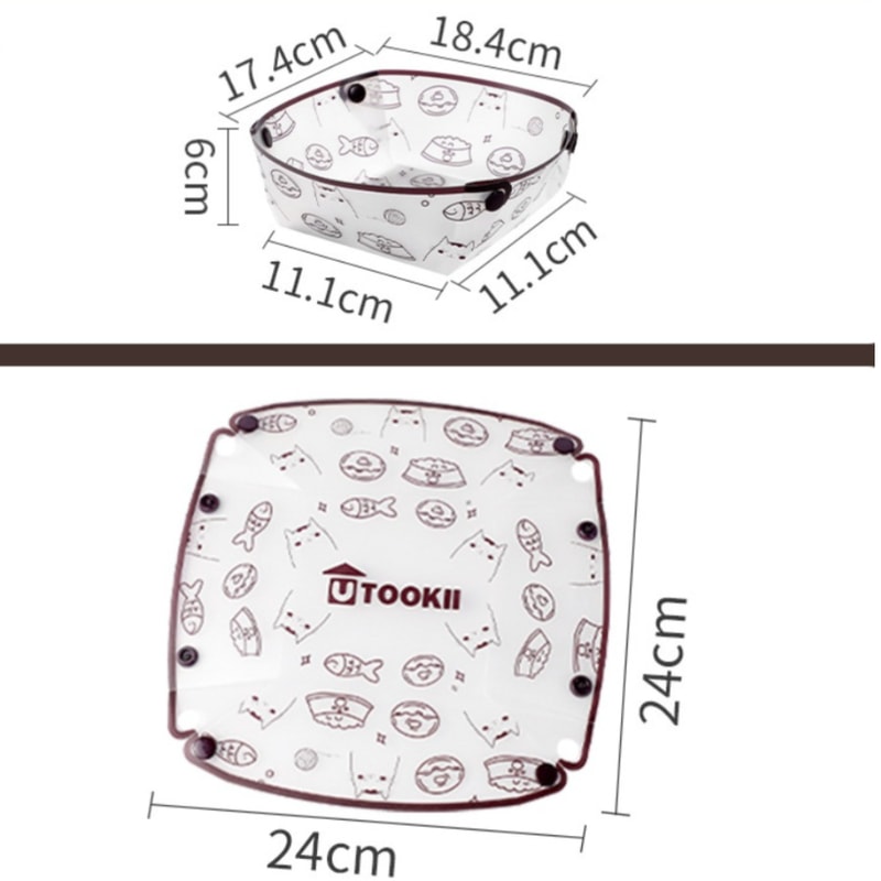 Cartoon Cat Foldable Camping Tableware, Lightweight PP Bowl Plate Cup Set, Easy to Clean Outdoor Accessories