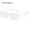 Vintage Rectangle Sunglasses, Classic Clear Lens Eyewear, Small Oval Women's Metal Sun Glasses Shades