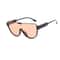 Oversized Designer Sunglasses, Women's Fashion Monoblock Semi-round Eyewear, Half Frame Sun Glasses for Women & Men
