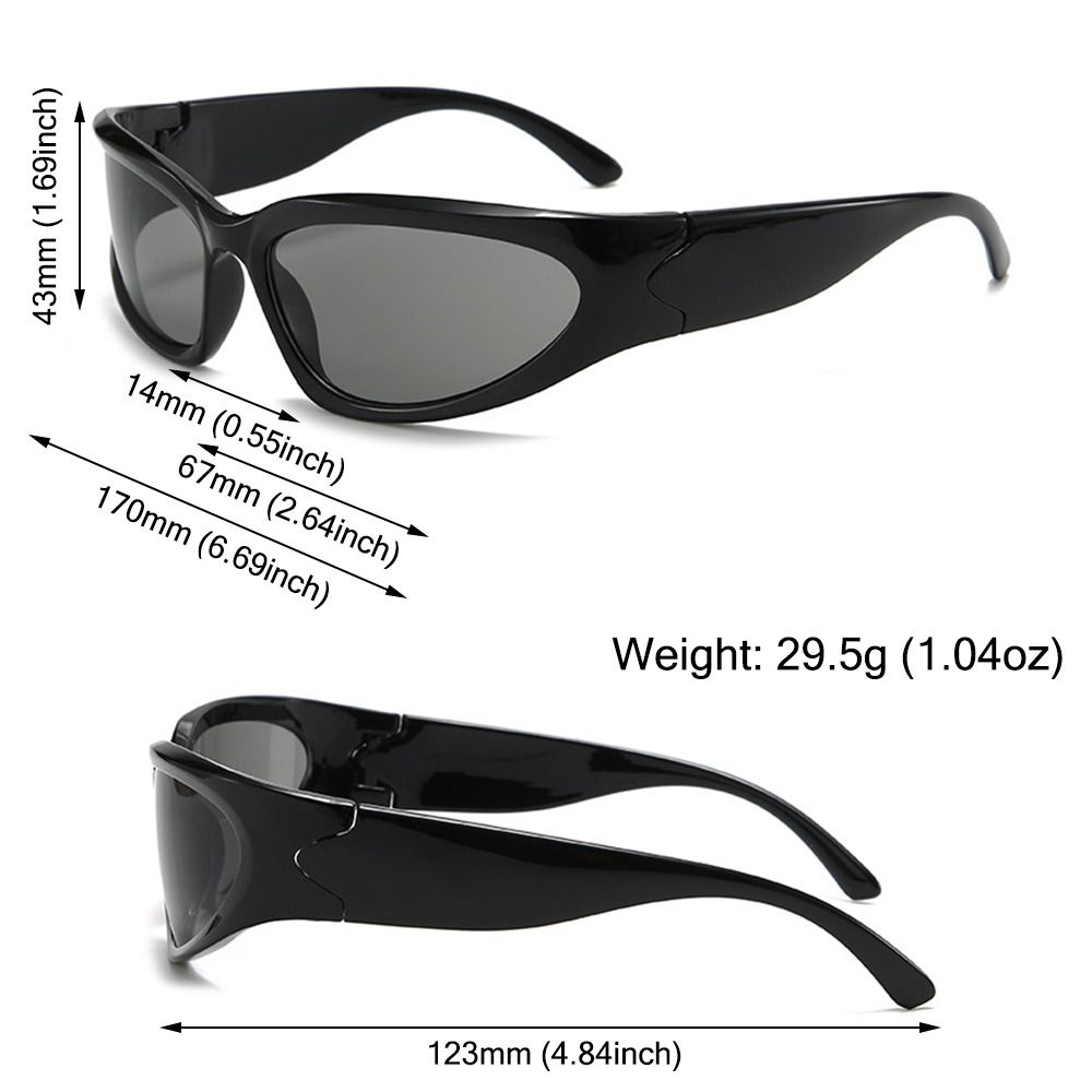 Futuristic Sun Glasses, Cycling Sunglasses with UV Protection, Sports Eyewear for Street Shooting