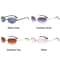 Gradient Wrap Around Sun Glasses Retro Oval Rimless Sunglasses Eyewear For Women Men 4