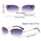 Gradient Wrap Around Sun Glasses Retro Oval Rimless Sunglasses Eyewear For Women Men 5