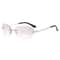 Gradient Wrap Around Sun Glasses Retro Oval Rimless Sunglasses Eyewear For Women Men 7