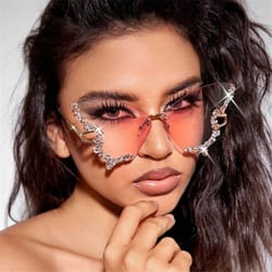 bling sunglasses for women, rhinestone butterfly purple diamond shades