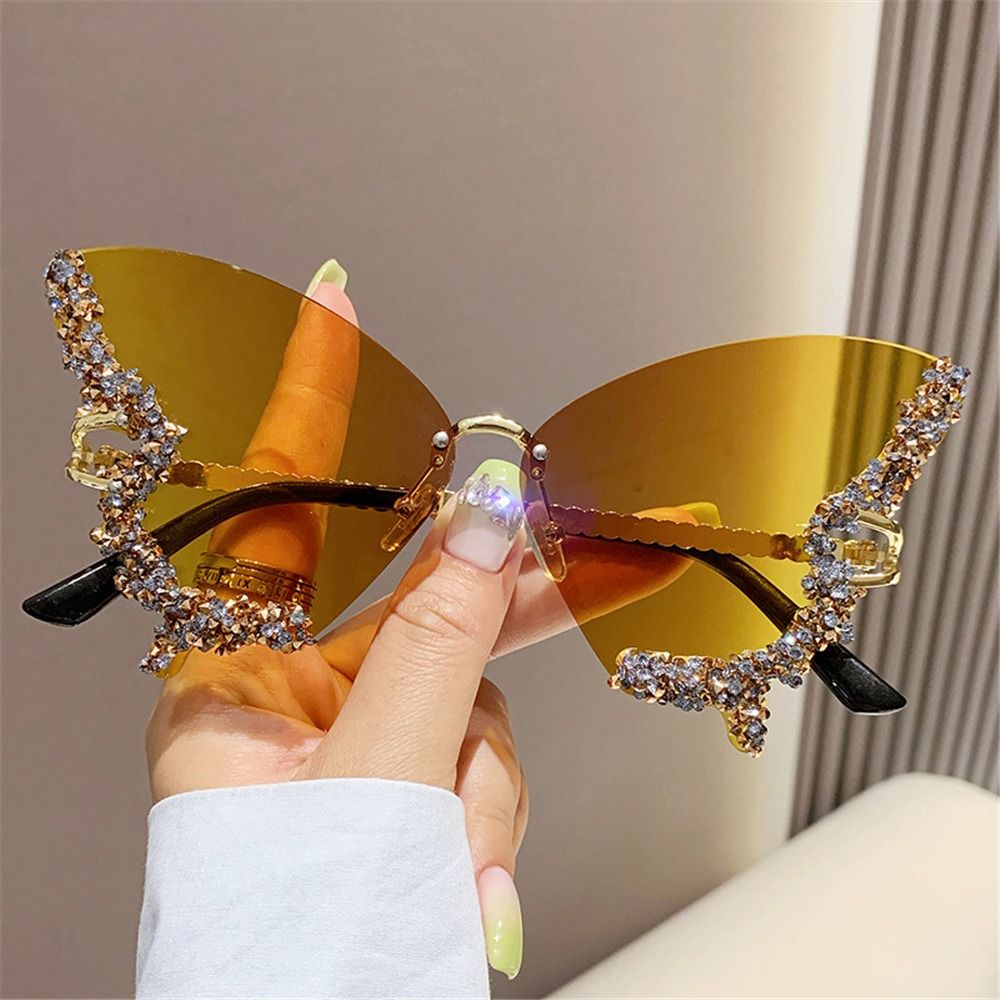 Bling Sunglasses For Women Rhinestone Butterfly Purple Diamond Shades 7