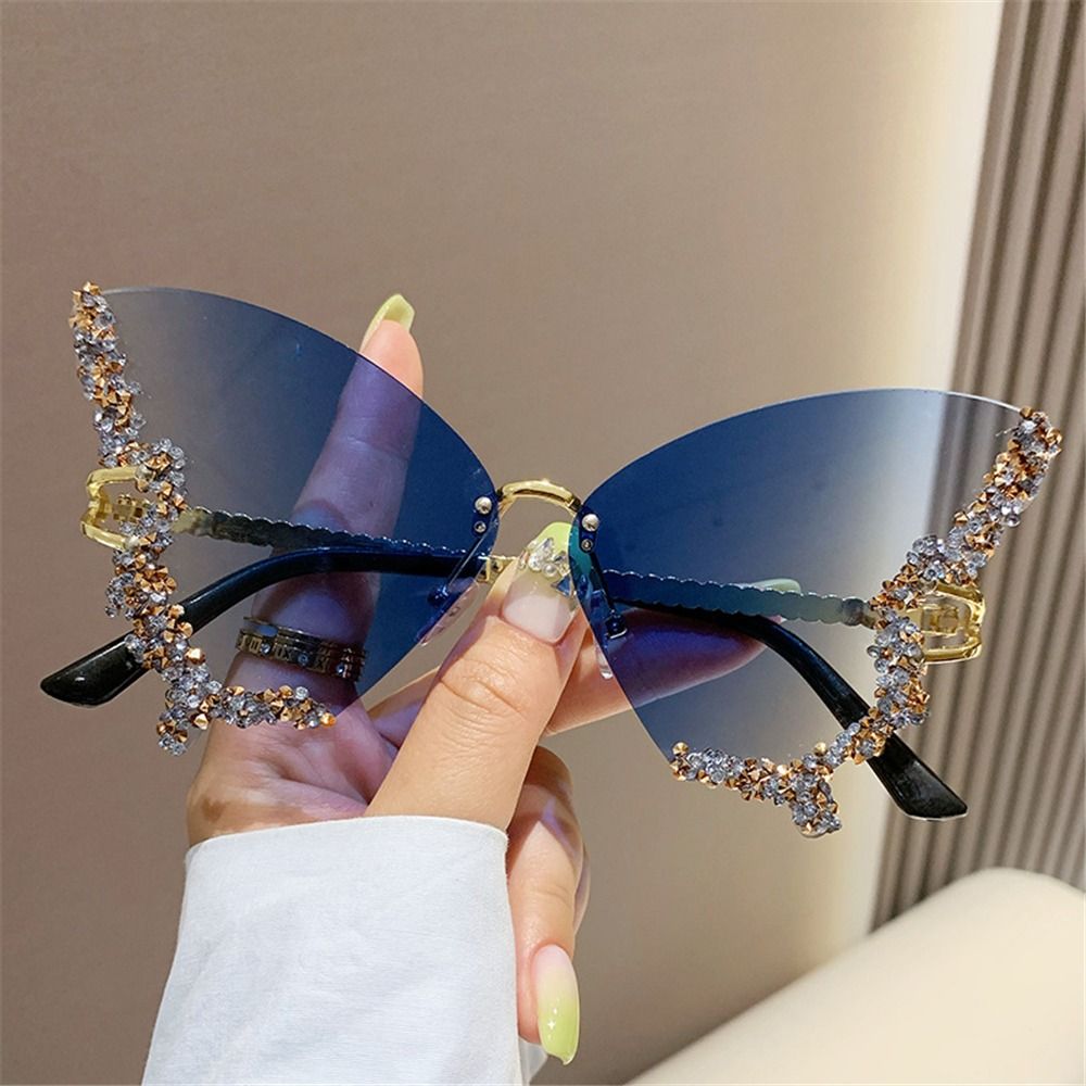 Bling Sunglasses For Women Rhinestone Butterfly Purple Diamond Shades 9